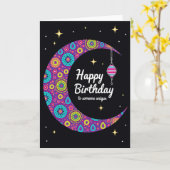 Carte d'anniversaire au clair de lune (Fleur jaune)