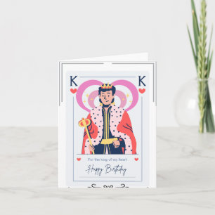 Carte d'anniversaire au coeur du roi