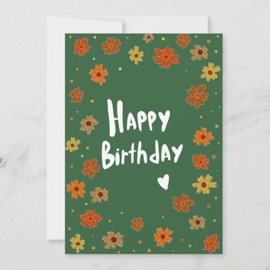 Carte d'anniversaire au design floral (Devant)