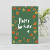 Carte d'anniversaire au design floral (Debout devant)