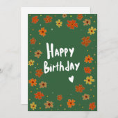 Carte d'anniversaire au design floral (Devant / Derrière)