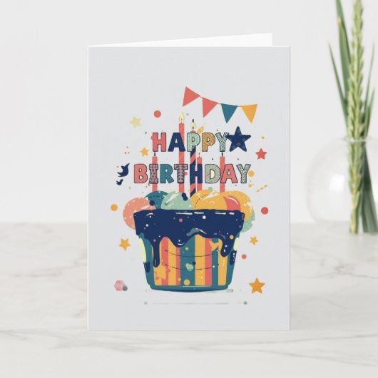 carte d'anniversaire au design simple (Devant)