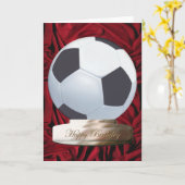Carte d'anniversaire au football (Fleur jaune)