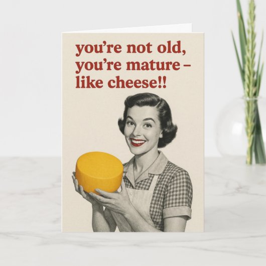 Carte d'anniversaire au fromage drôle (Devant)