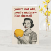 Carte d'anniversaire au fromage drôle (Fleur jaune)