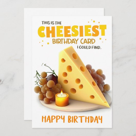 Carte d'anniversaire au fromage triangulaire (Devant / Derrière)