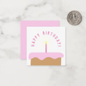 Carte d'anniversaire au gâteau joli illustré | Ros (Devant/Arrière en situation)