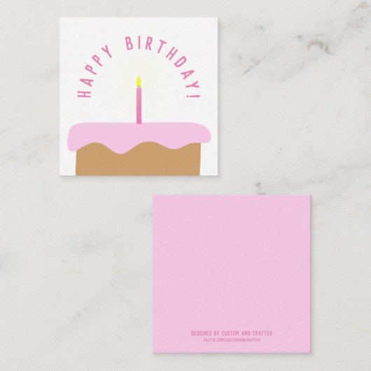 Carte d'anniversaire au gâteau joli illustré | Ros (Devant / Derrière)