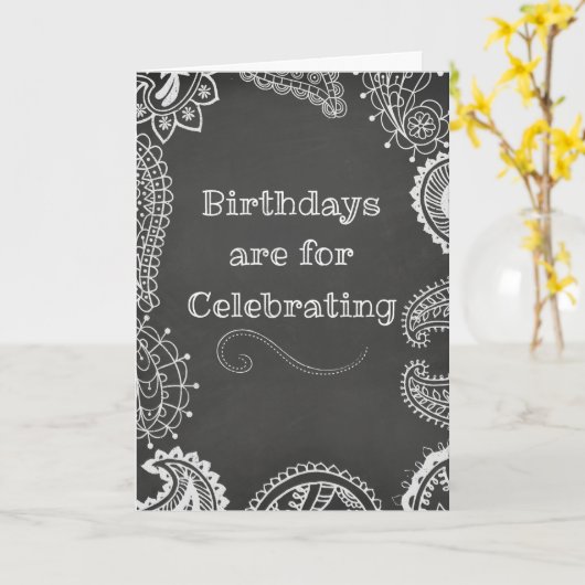 Carte d'anniversaire au henné bohème (Fleur jaune)