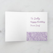 Carte d'anniversaire au henné violet (Intérieur)