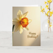 Carte d'anniversaire au narcisse doré (Fleur jaune)