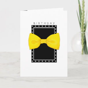 Carte d'anniversaire au noeud papillon citron