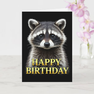 CARTE D'ANNIVERSAIRE AU RATON LAVEUR EN GROS PLAN