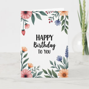 Carte d'anniversaire au script doux