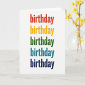 Carte d'anniversaire au texte coloré (Fleur jaune)