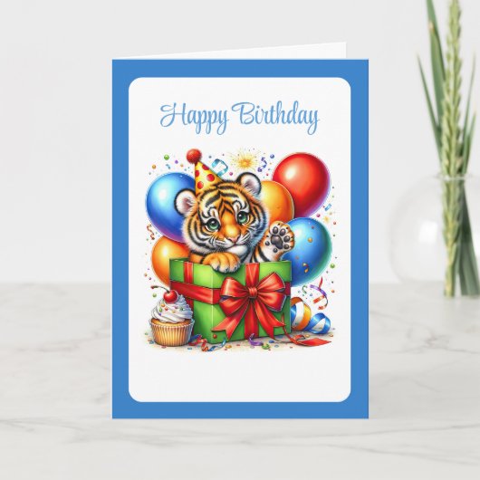 Carte d'anniversaire au tigre (Devant)