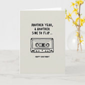 Carte d'anniversaire audio vintage (Fleur jaune)