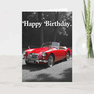 Carte d'anniversaire Auto Rouge