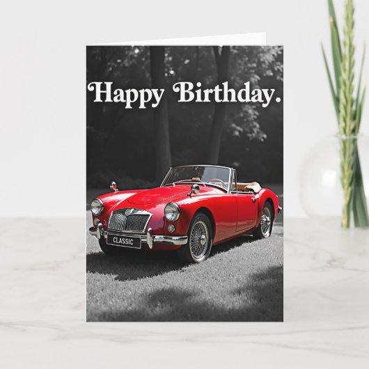 Carte d'anniversaire Auto Rouge (Devant)