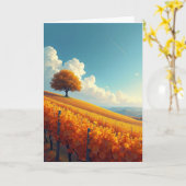 Carte d'anniversaire Automne Doré (Fleur jaune)