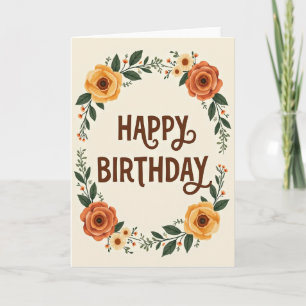 Carte d'anniversaire Automne en fleurs