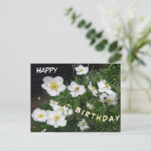 Carte d'anniversaire aux Anémones Japonaises Blanc (Debout devant)