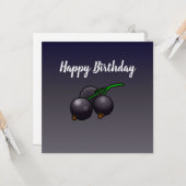 Carte d'anniversaire aux cassis (Devant/Arrière en situation)