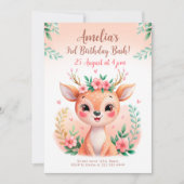 Carte d'anniversaire aux cerfs de bois (Devant)