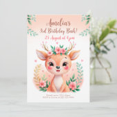 Carte d'anniversaire aux cerfs de bois (Debout devant)