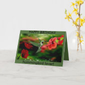 Carte d'anniversaire aux colibris (Fleur jaune)