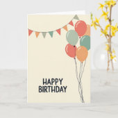 Carte d'anniversaire aux drapeaux pastel (Fleur jaune)