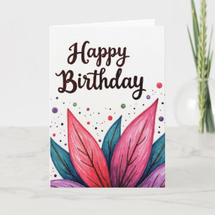Carte d'anniversaire aux feuilles lumineuses