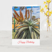 Carte d'anniversaire aux fleurs d'Aloe Vera (Fleur jaune)