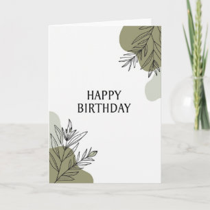 Carte d'anniversaire aux formes vertes sereines