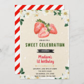 Carte d'anniversaire aux fraises (Devant / Derrière)