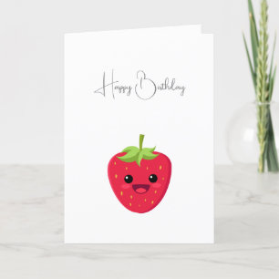 Carte d'anniversaire aux fraises