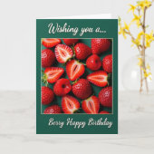 Carte d'anniversaire aux fruits rouges (Fleur jaune)