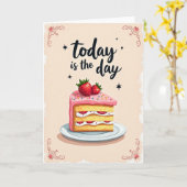 Carte d'anniversaire aux fruits rouges (Fleur jaune)