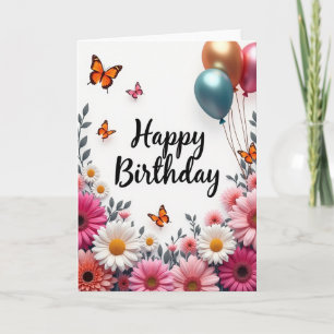 Carte d'anniversaire aux Gerbera Daisies