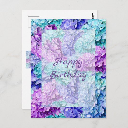 Carte d'anniversaire aux magnifiques fleurs d'hort (Devant / Derrière)