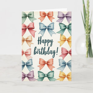 Carte d'anniversaire aux noeuds aquarelle