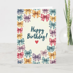 Carte d'anniversaire aux nœuds doux
