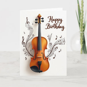 Carte d'anniversaire aux notes tourbillonnantes