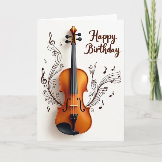 Carte d'anniversaire aux notes tourbillonnantes (Devant)