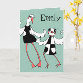 Carte d'anniversaire aux oiseaux super (Fleur jaune)