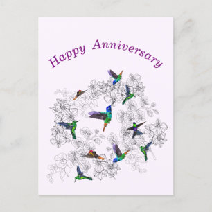 Carte d'anniversaire aux oiseaux volants