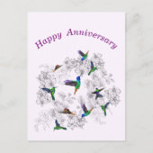 Carte d'anniversaire aux oiseaux volants (Devant)