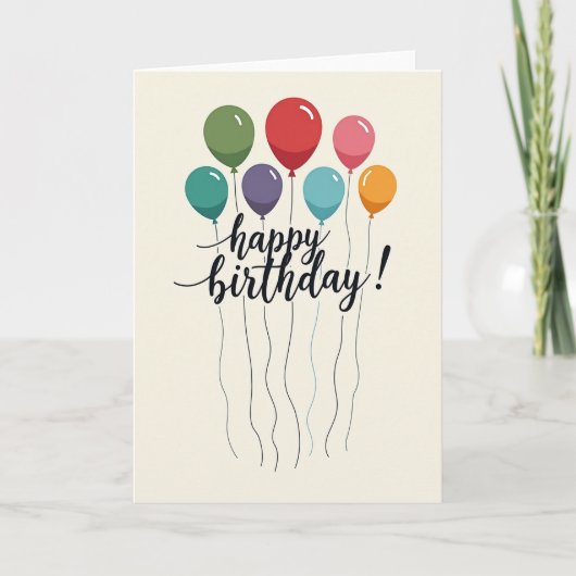 Carte d'anniversaire aux orbes vibrants (Devant)