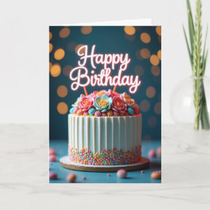 Carte d'anniversaire aux paillettes pastel