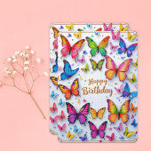 Carte d'anniversaire aux papillons vibrants